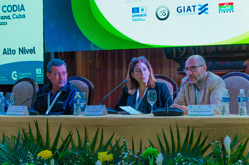 Alejandro Martos, jefe del Fondo de Cooperación para Agua y Saneamiento, durante su intervención en el Foro de Alto Nivel de la CODIA, celebrada en la Habana del 15 al 17 de noviembre de 2023. Foto: CODIA 