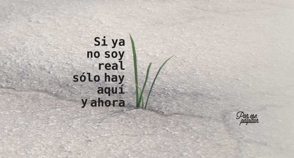 Si ya no soy real solo hay aqu y ahora