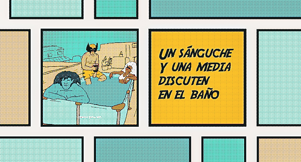 Un sanguche y una media discuten en el bao