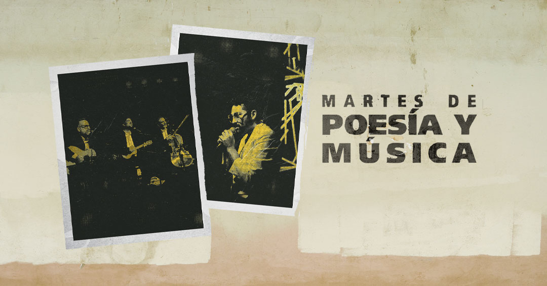 Alvy, Nacho y Rubin interpretan a Los Campos Magnéticos. Martes de Poesía y música junto a Gerardo Montoya. Cooridan Martín Pérez.