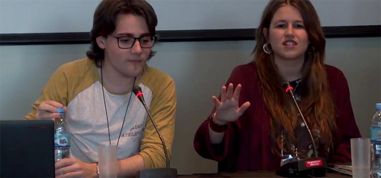 Sebastin Mouret y Andrea Maceiras literatura juvenil en la Feria del Libro