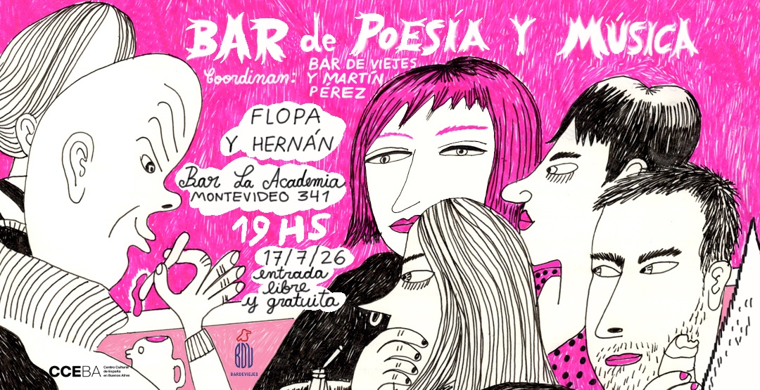 Ilustración de Power Paola donde se ve gente en un bar